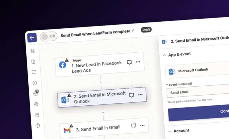 Lead Ad envoyer email automatiquement